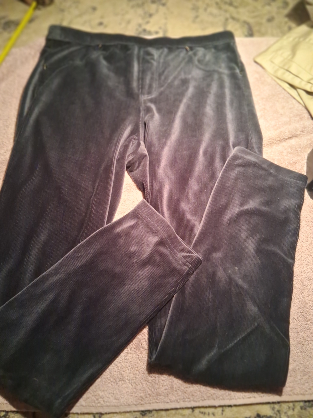 Dash Charcoal Gray Velour Corduroy Skinny Pants Size M